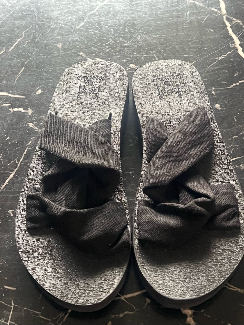 Women’s Black Knotted Slide Sandals